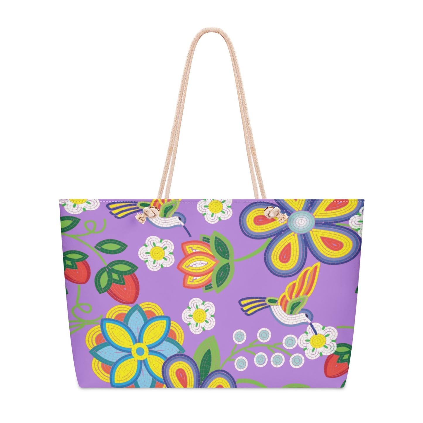 Métis Lavender Floral Beaded Weekender Tote Bag