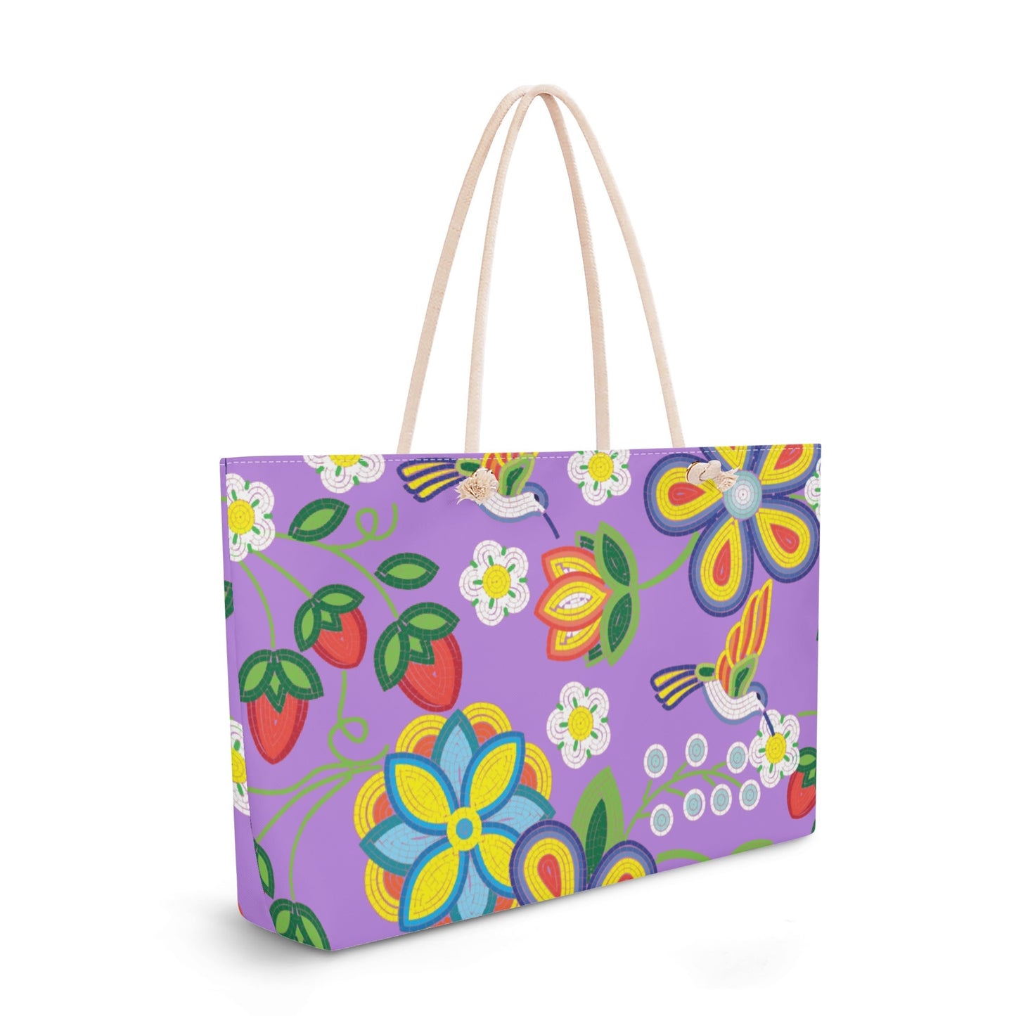 Métis Lavender Floral Beaded Weekender Tote Bag