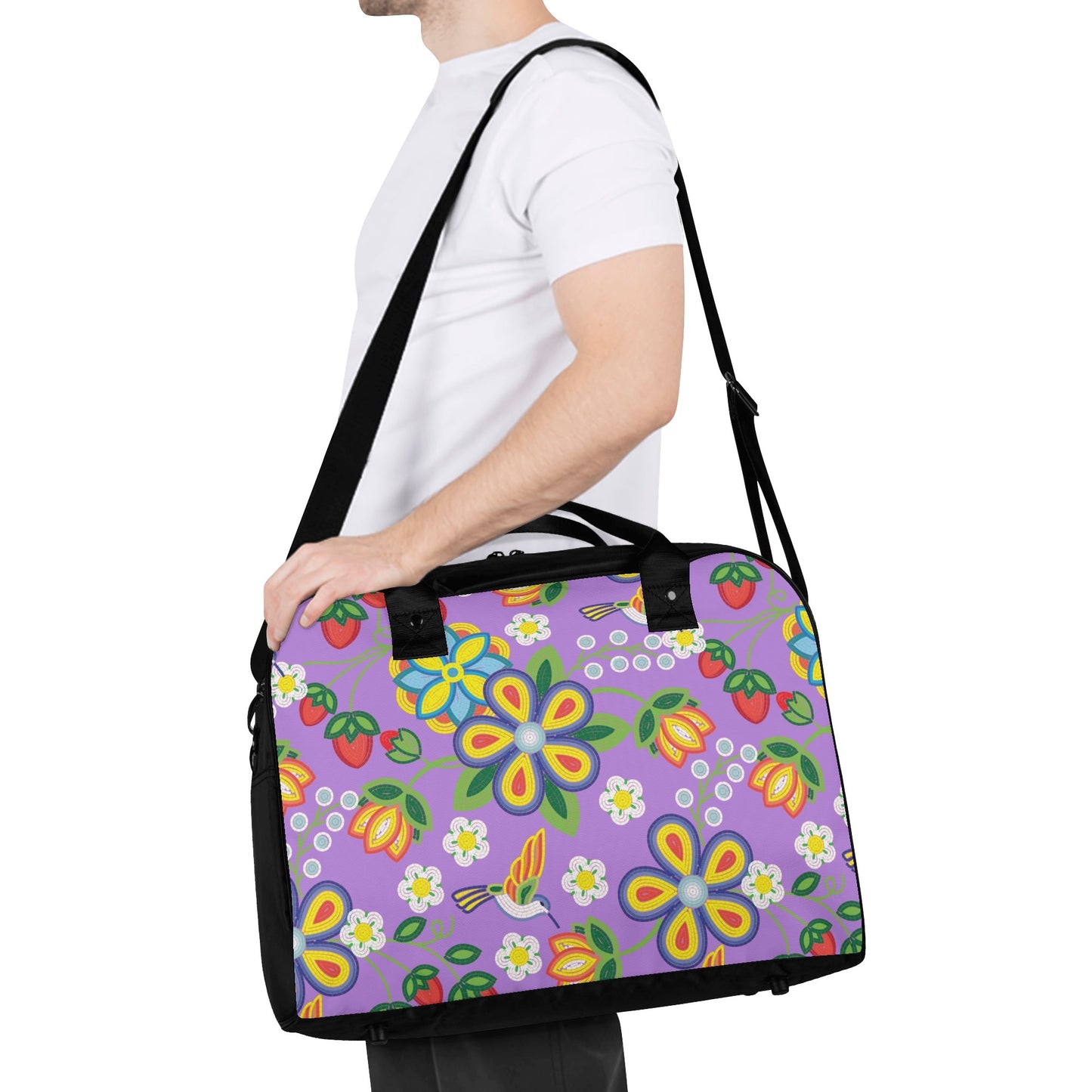 Métis Lavender Floral Beaded Holdall Bag