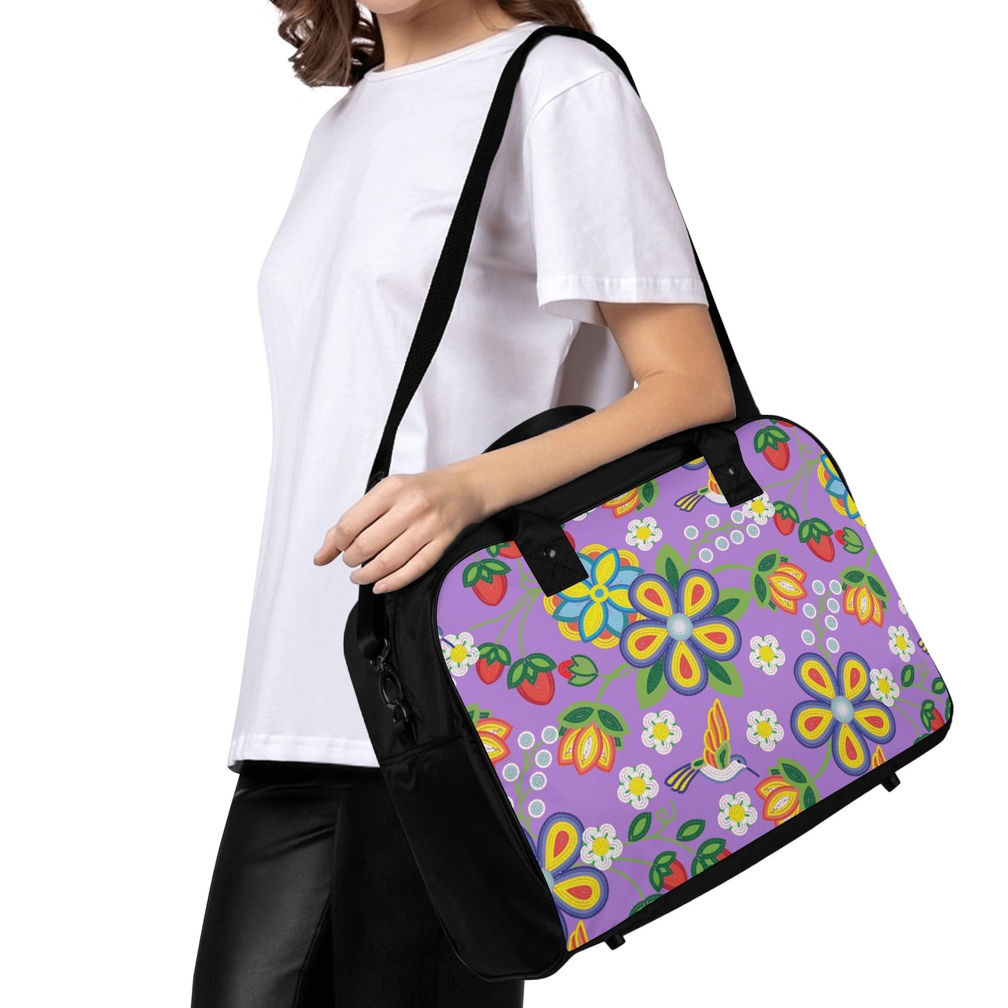 Métis Lavender Floral Beaded Holdall Bag