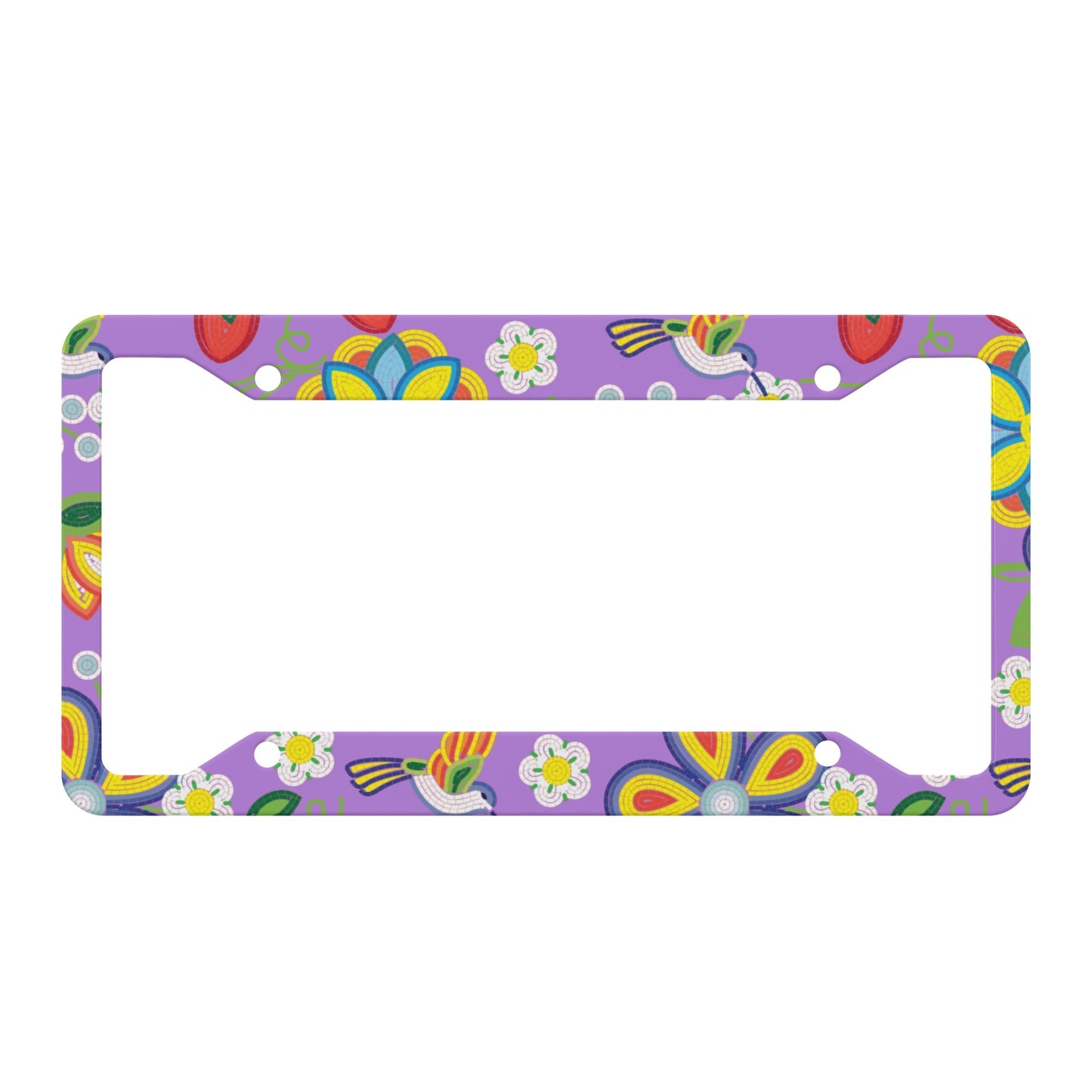 Métis Lavender Floral Beaded License Plate Frame