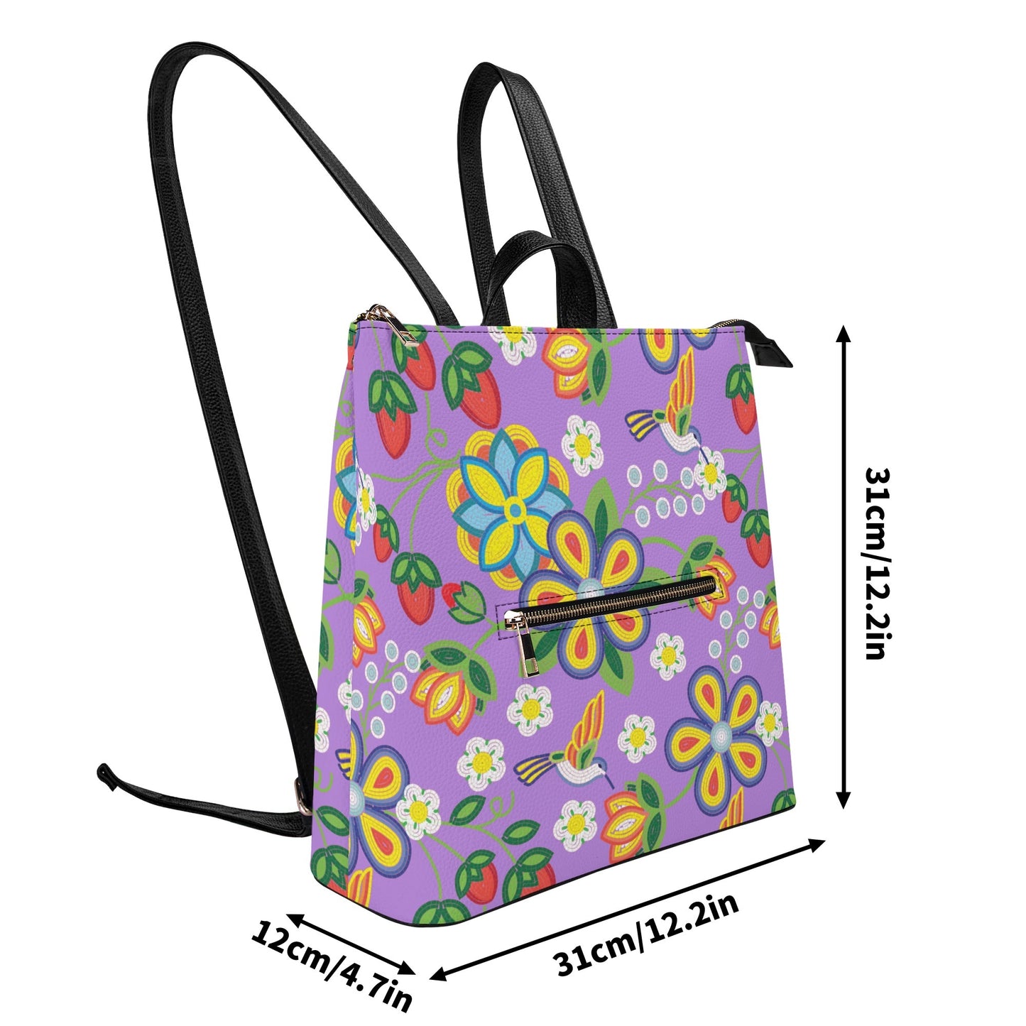 Métis Lavender Floral Beaded Leisure Backpack