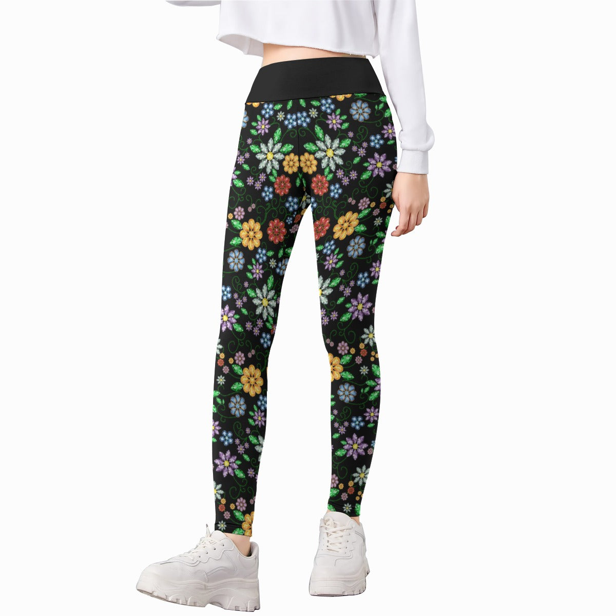 Métis Inspired Floral Beaded Leggings
