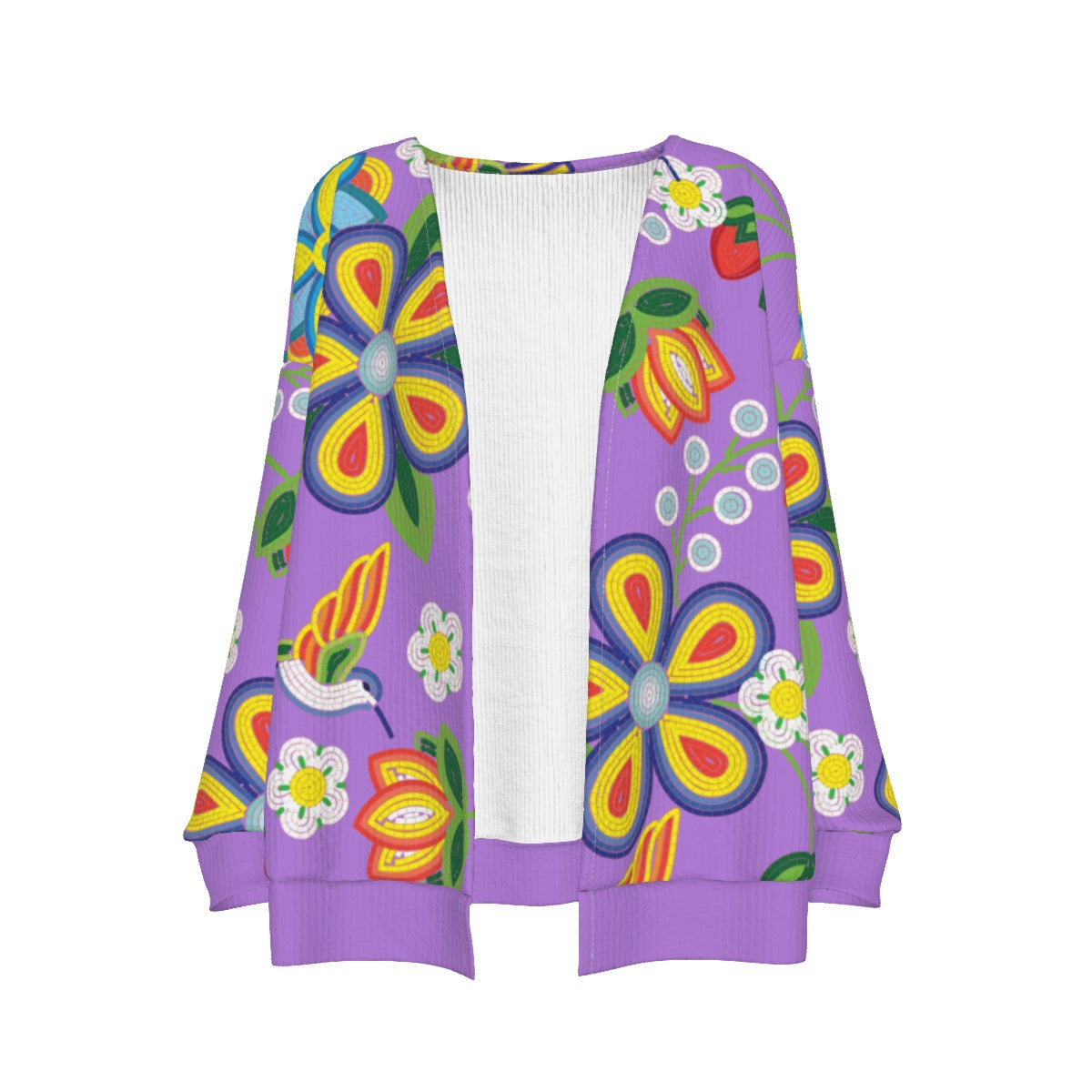 Women's Métis Lavender Floral Beaded Cardigan