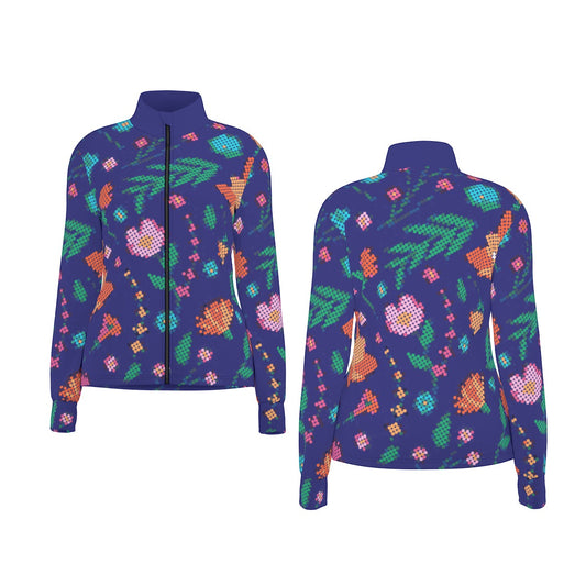 Métis Digital Dotted Floral Thumbhole Light Jacket