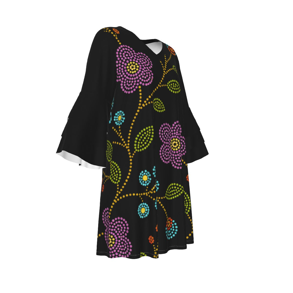 Prairie Bloom Ruffle Sleeve Dress