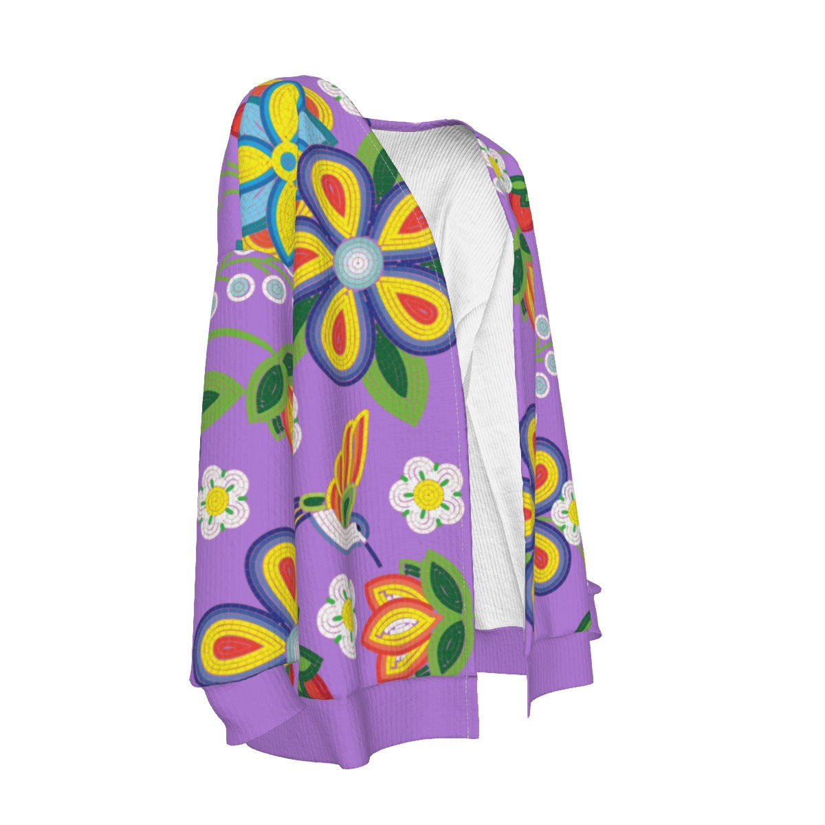 Women's Métis Lavender Floral Beaded Cardigan