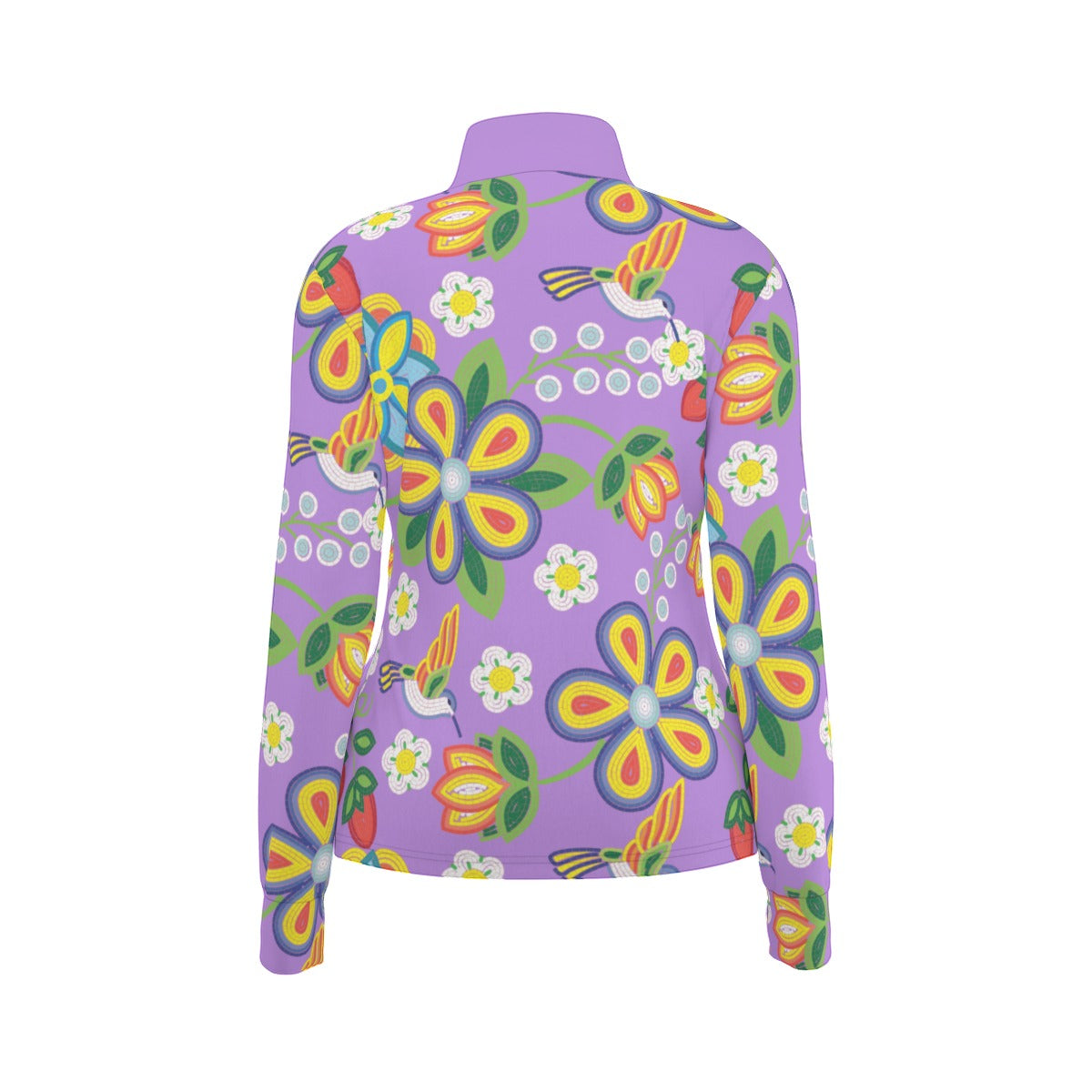 Métis Lavender Floral Beaded Thumbhole Light Jacket