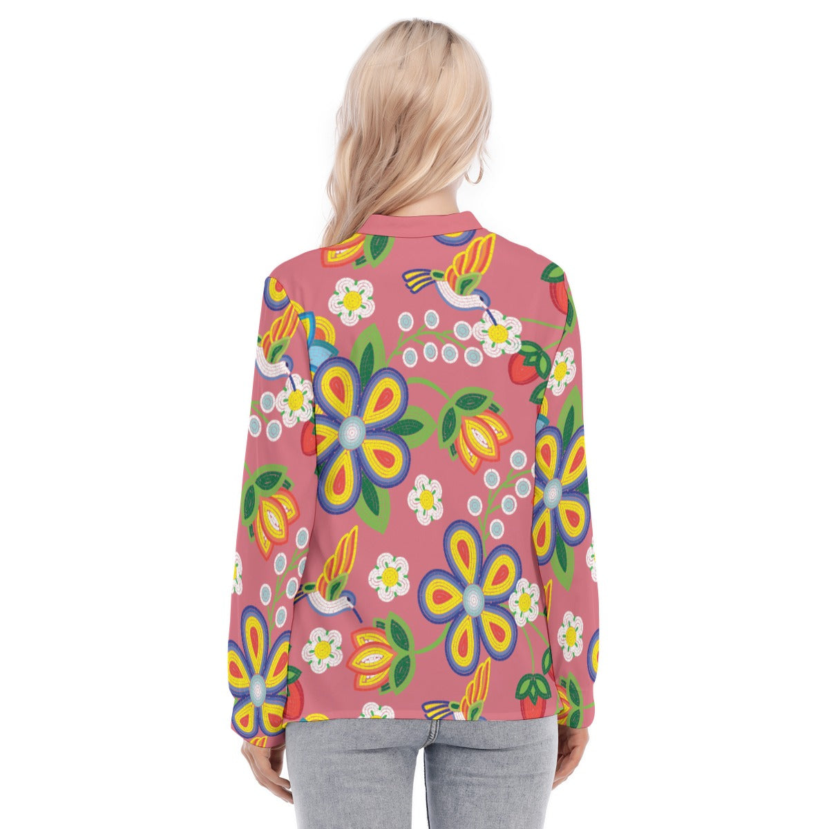 Métis Floral Beaded Long Sleeve Blouse