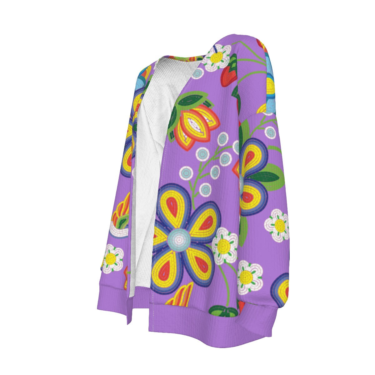 Women's Métis Lavender Floral Beaded Cardigan