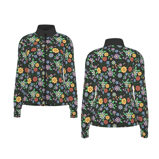 Métis Inspired Floral Beaded Thumbhole Light Jacket