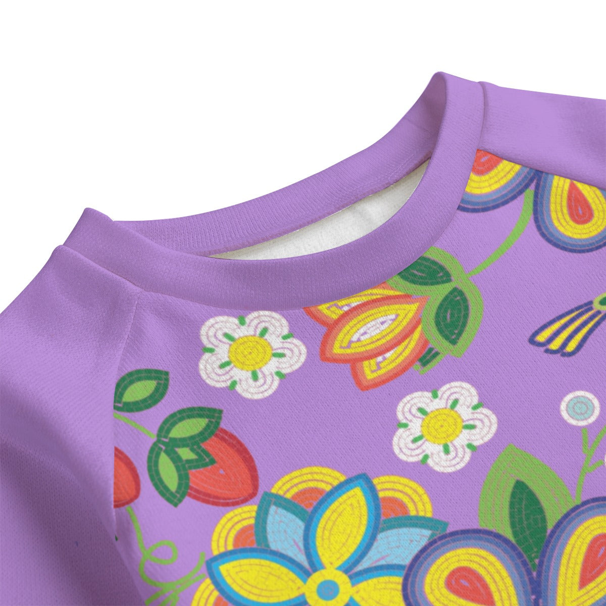 Métis Lavender Floral Beaded Fleece Set