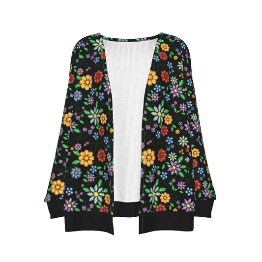 Women's Métis Inspired Floral Beaded Cardigan