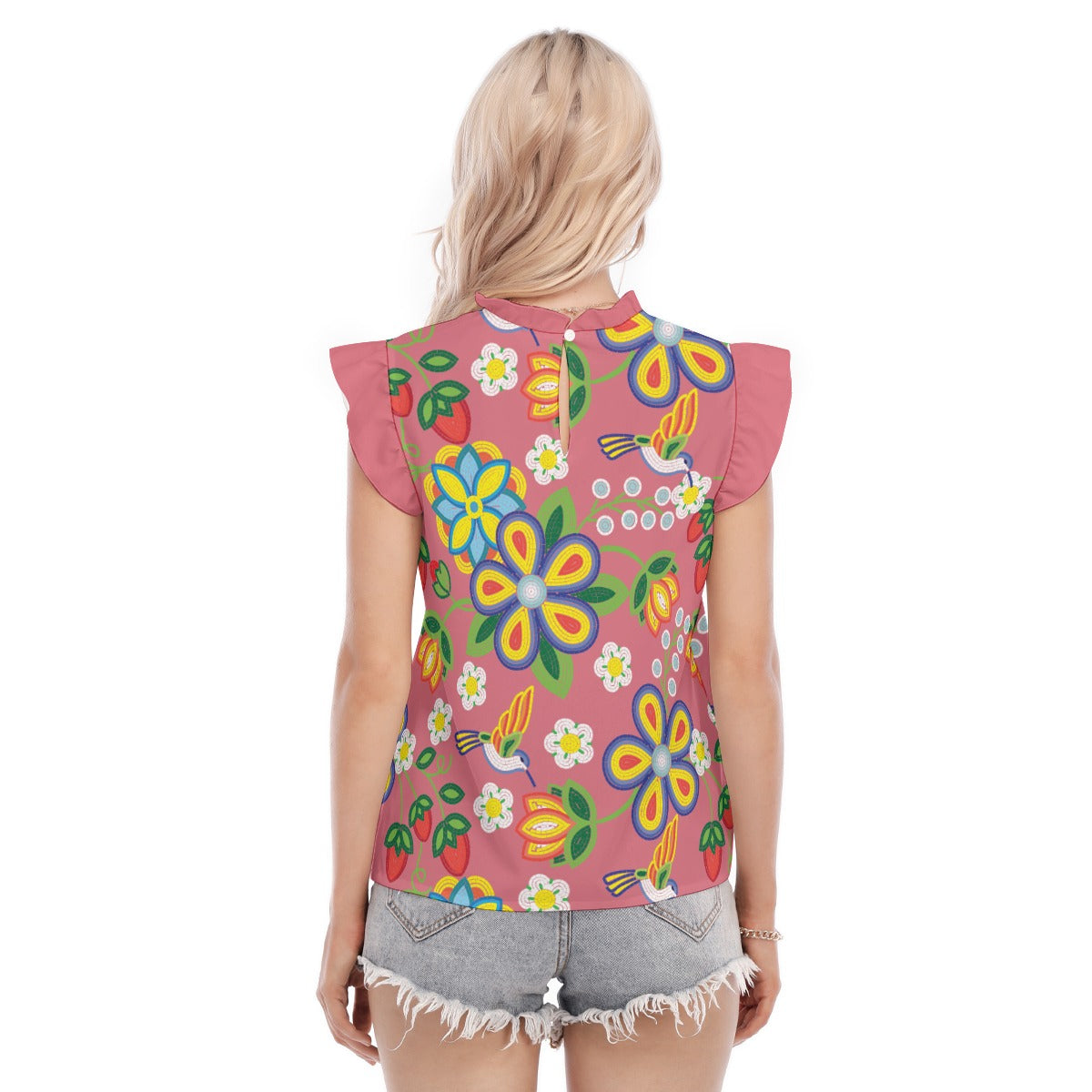 Women's Métis Floral Beaded Ruffle Blouse