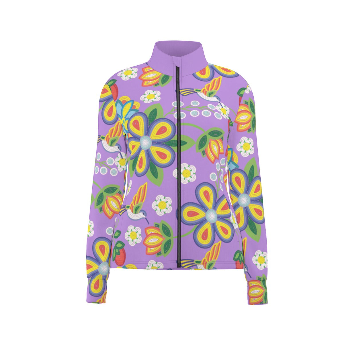 Métis Lavender Floral Beaded Thumbhole Light Jacket