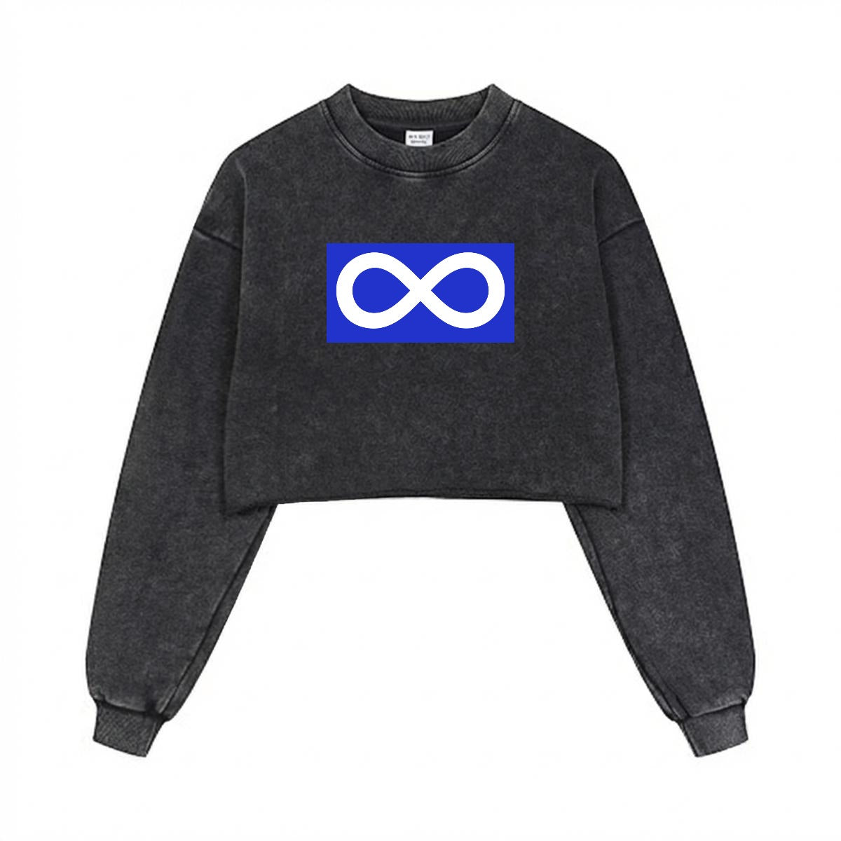 Infinity Cropped Distressed Sweatshirt