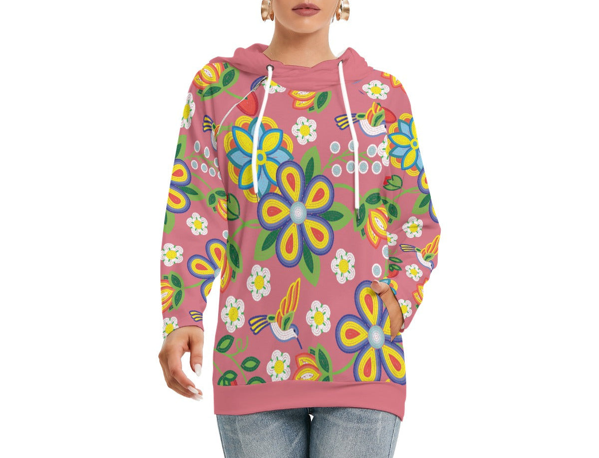 Métis Floral Beaded Double Hooded Lightweight Sweater