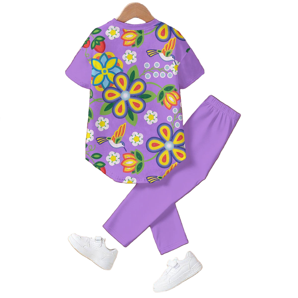 Métis Lavender Floral Beaded Set