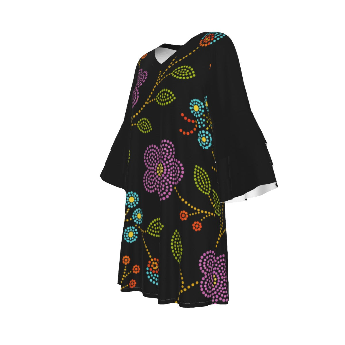 Prairie Bloom Ruffle Sleeve Dress