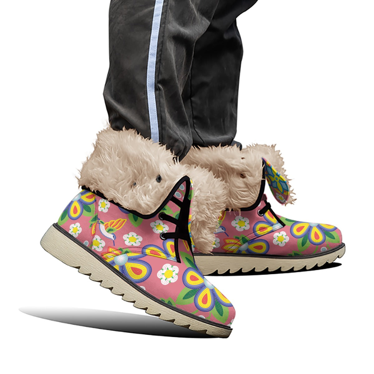 Women's Métis Floral Beaded Print Plush Boots