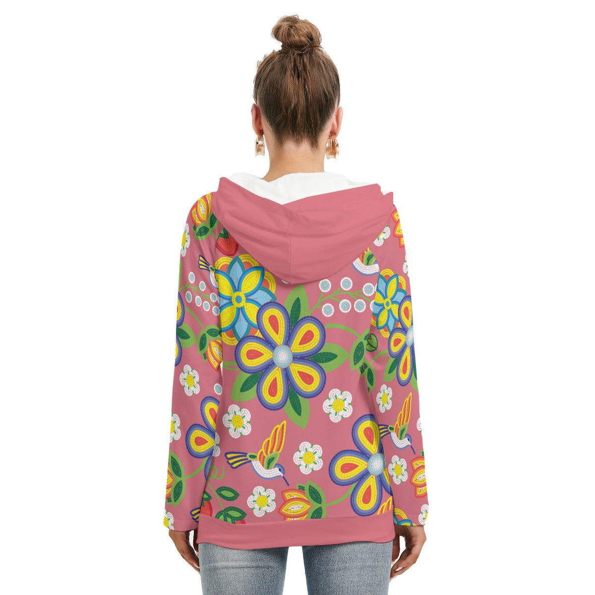 Métis Floral Beaded Double Hooded Lightweight Sweater