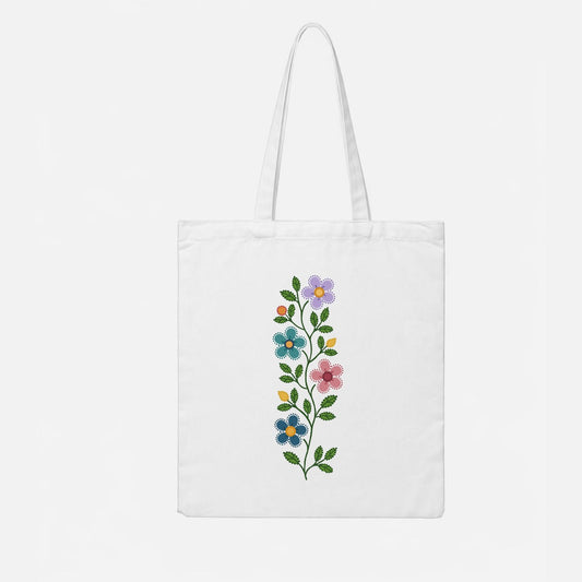 Métis Floral Vine Canvas Tote Bag