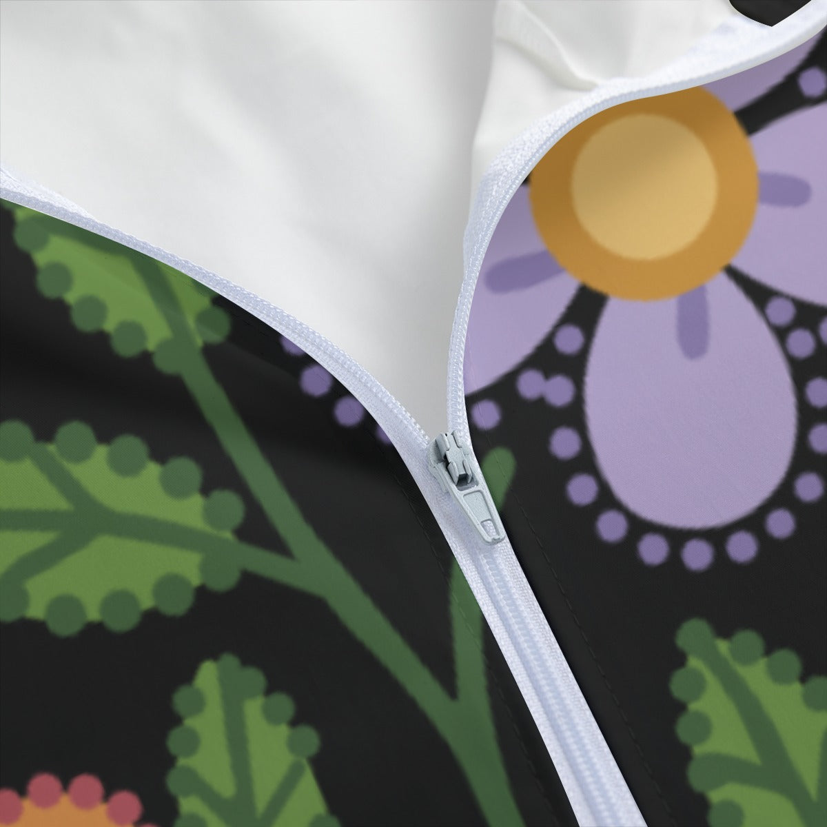 Unisex Métis Dotted Floral Windbreaker Rain Coat