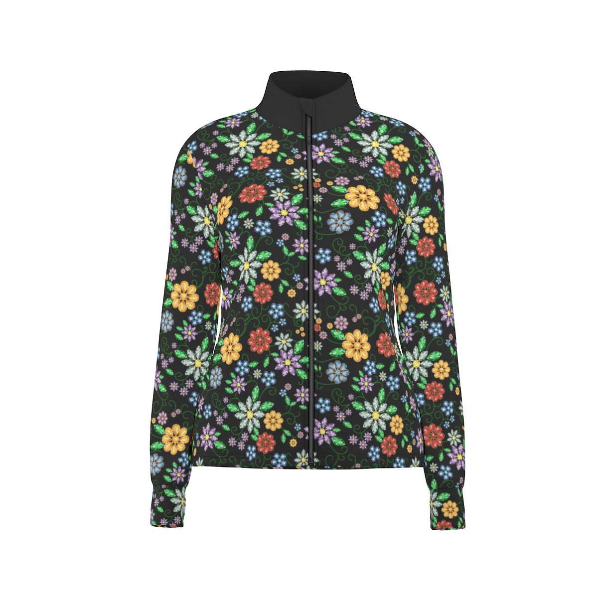 Métis Inspired Floral Beaded Thumbhole Light Jacket