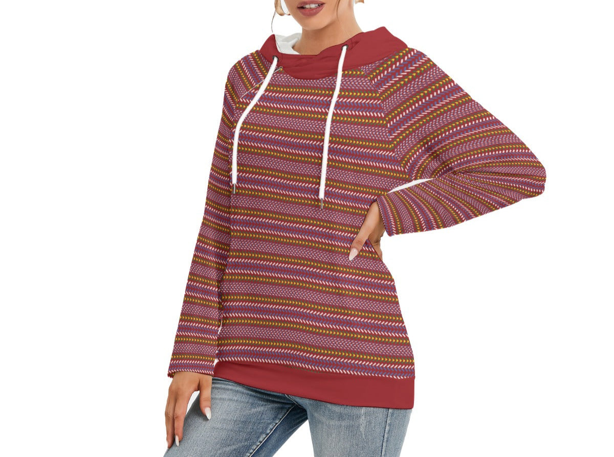 Métis Sash Print Double Hooded Lightweight Sweater