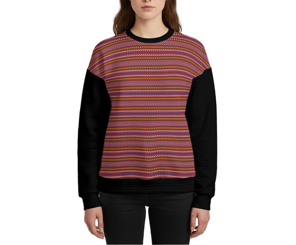 Métis Sash Print Waffle Knit Sweatshirt