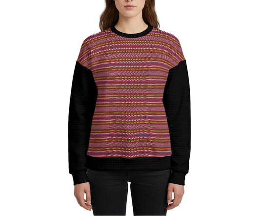 Métis Sash Print Waffle Knit Sweatshirt