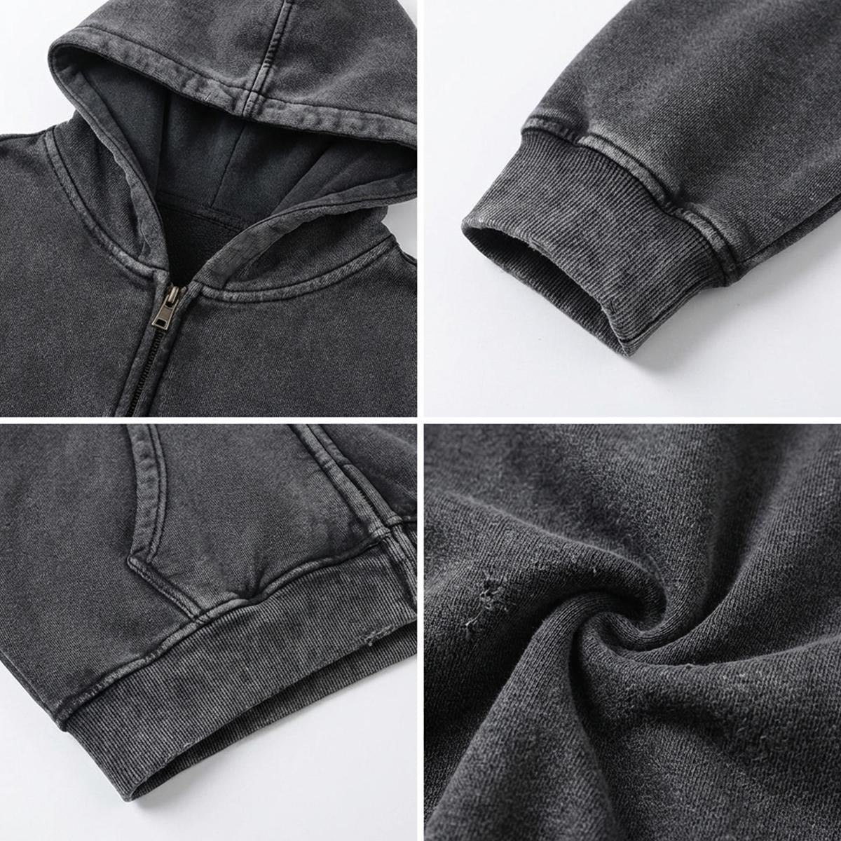Floral Infinity Vintage Wash Zip Hoodie