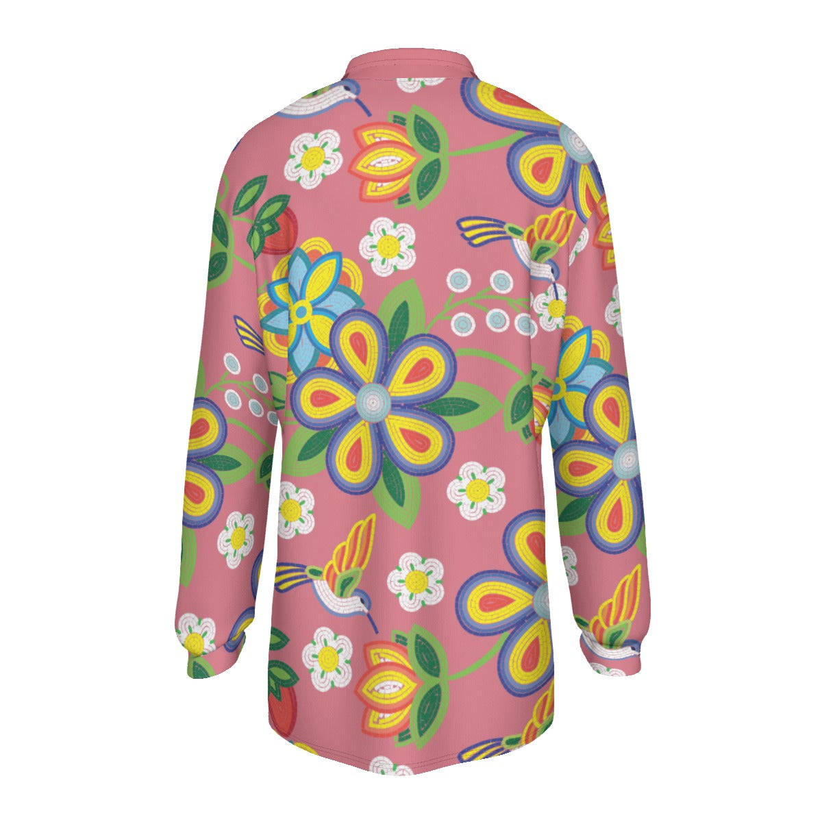 Métis Floral Beaded Long Sleeve Polo