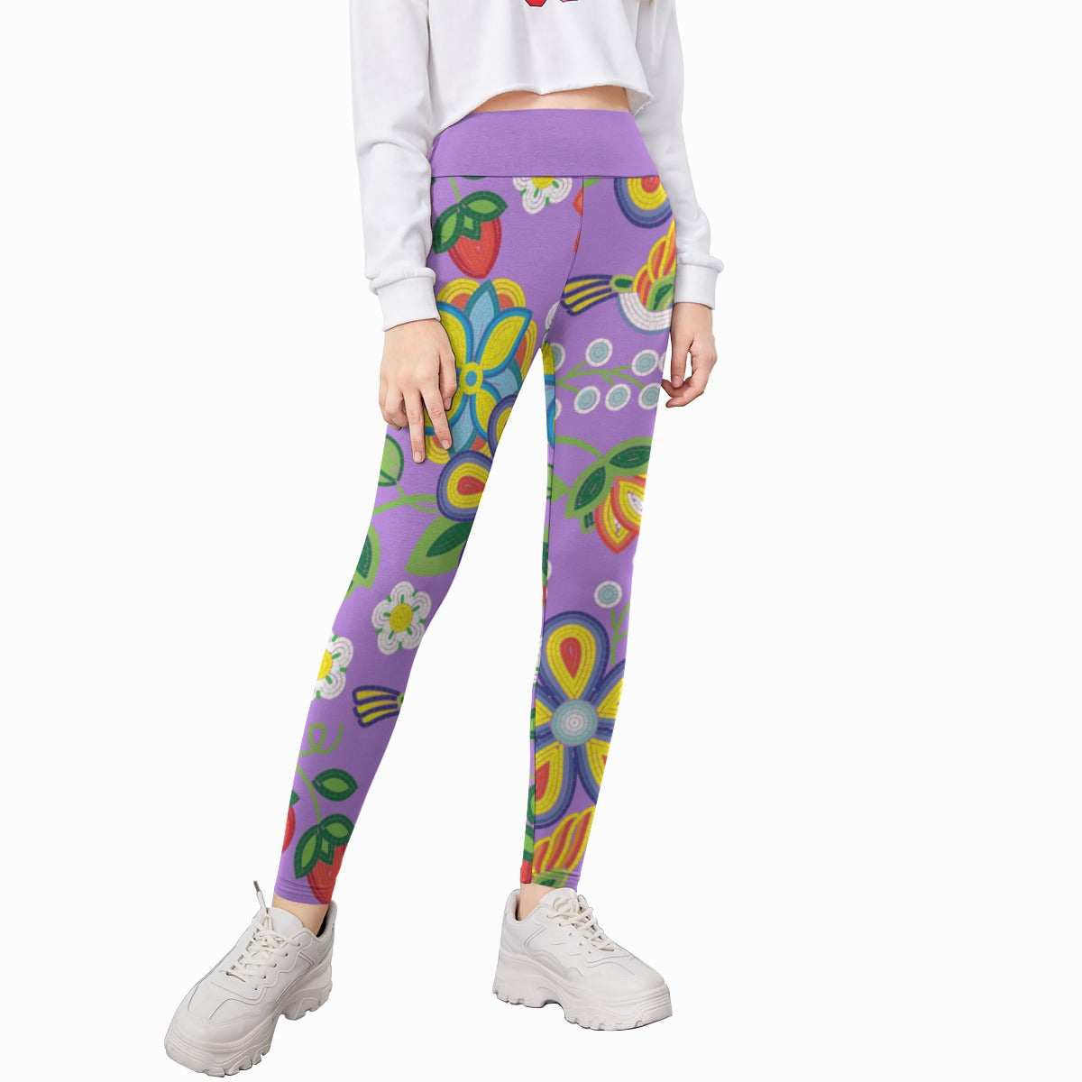 Métis Lavender Floral Beaded Leggings