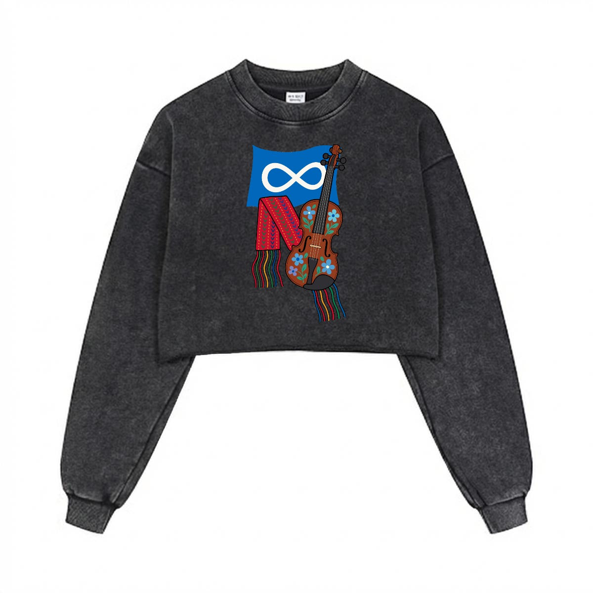Métis Fiddle Cropped Distressed Sweatshirt