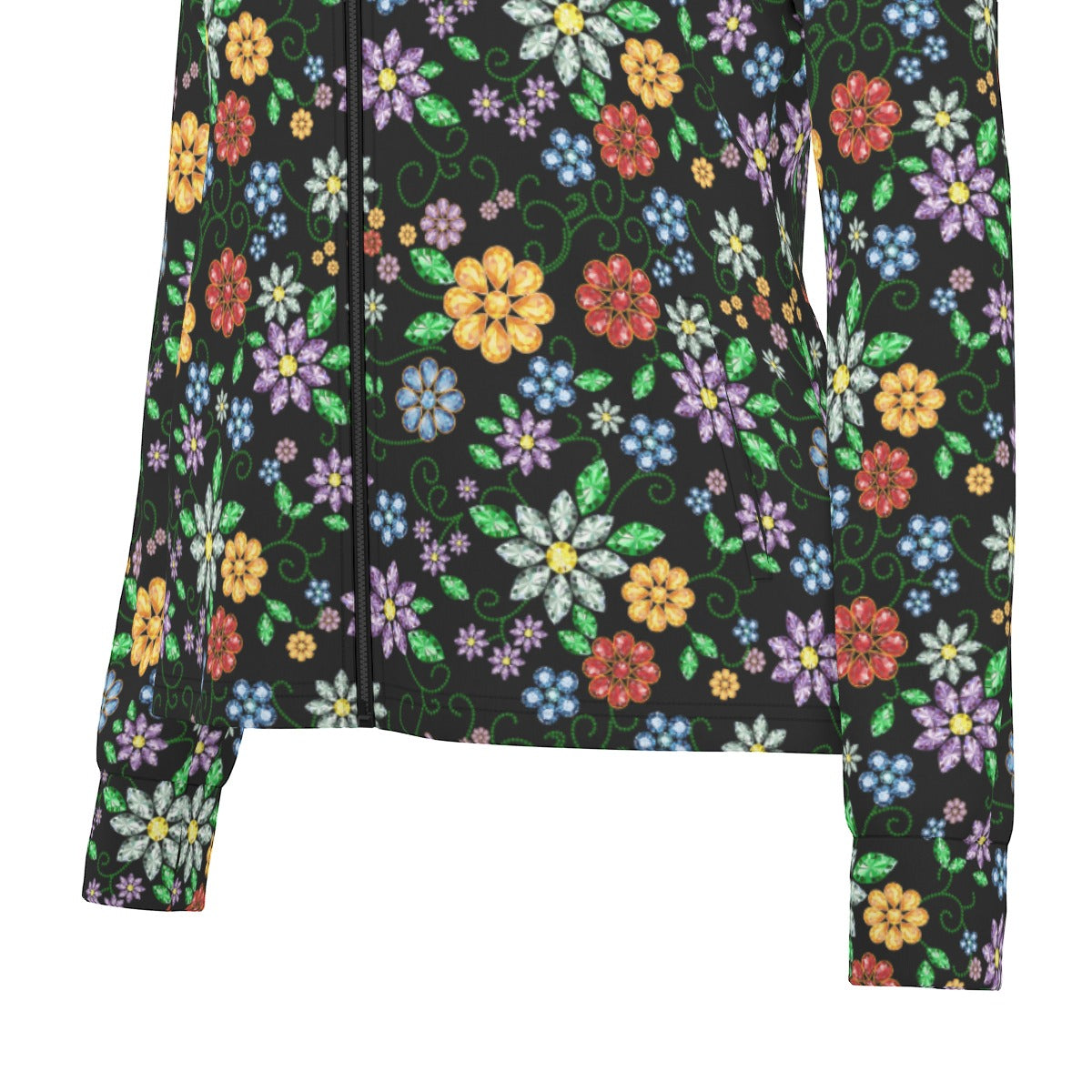 Métis Inspired Floral Beaded Thumbhole Light Jacket