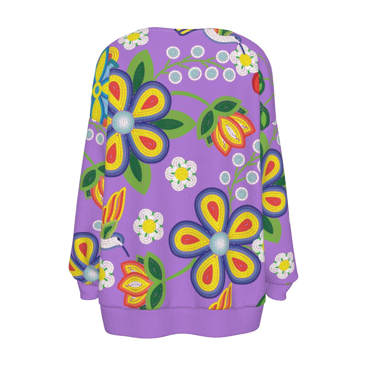Women's Métis Lavender Floral Beaded Cardigan
