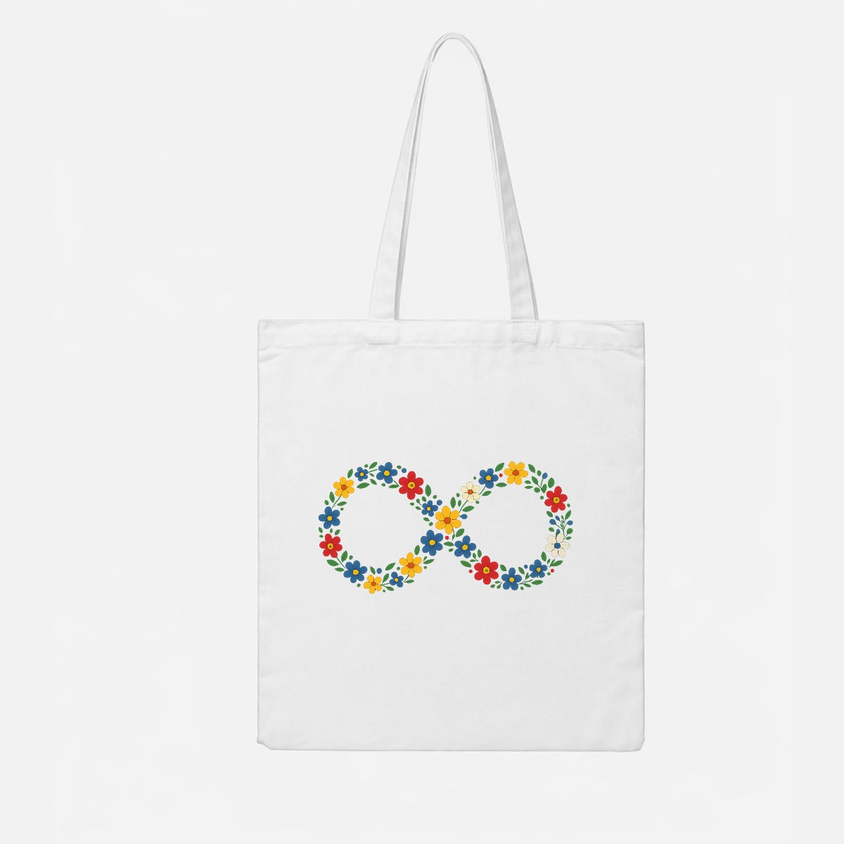 Floral Infinity Canvas Tote Bag