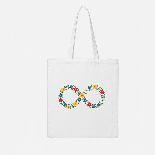 Floral Infinity Canvas Tote Bag