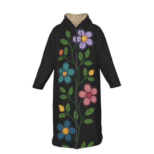 Métis Dotted Floral Long Fleece Jacket