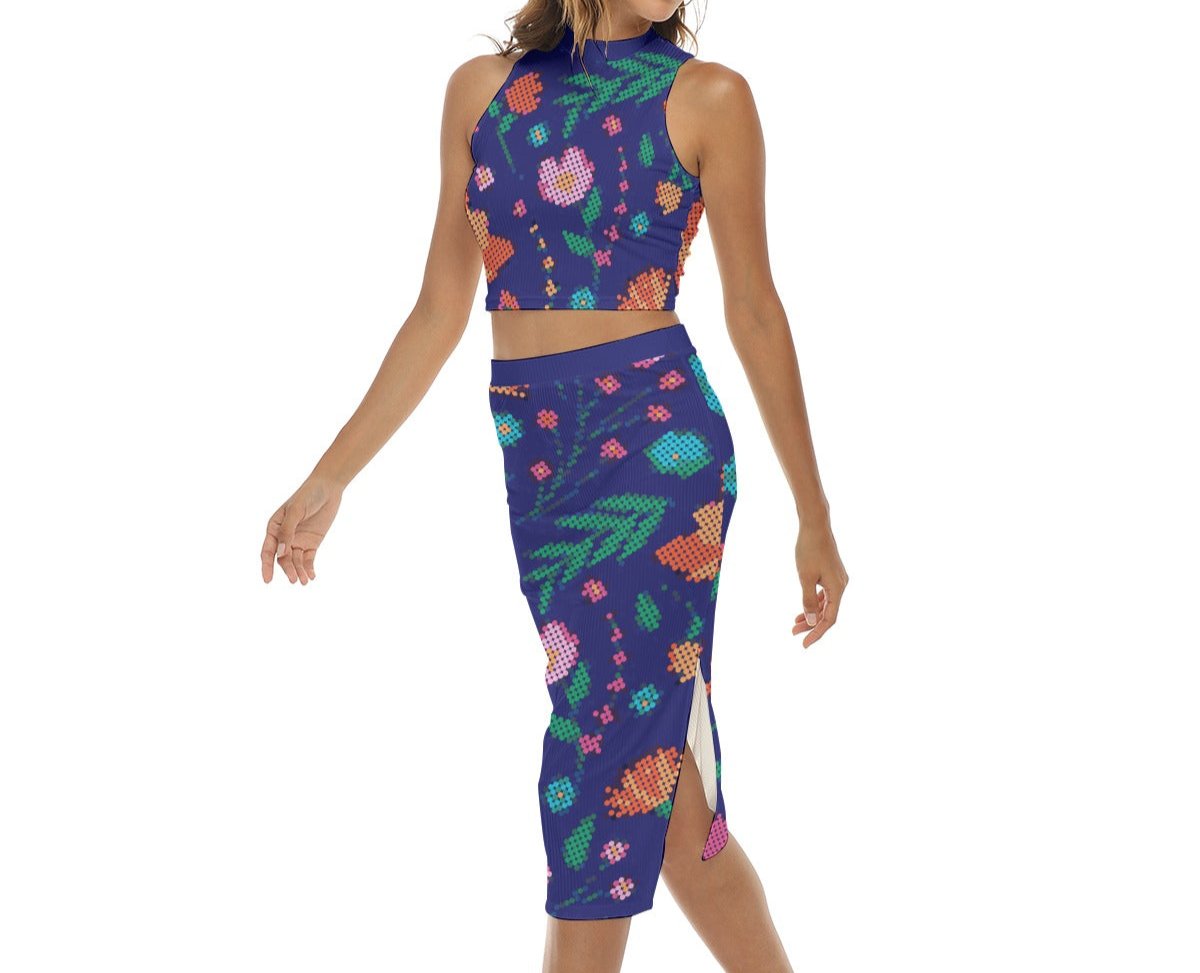 Women's Métis Digital Dotted Floral Pencil Skirt Set