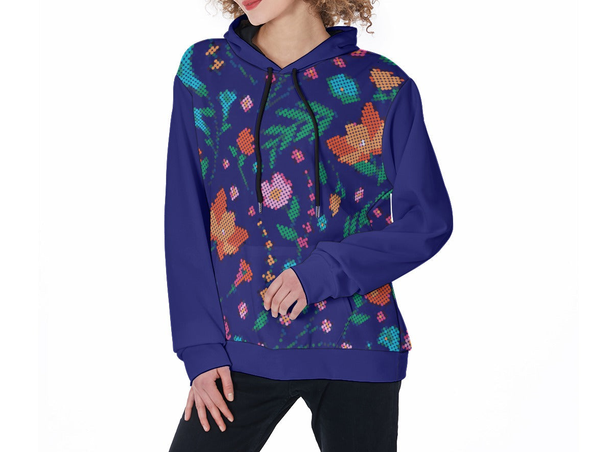 Métis Digital Dotted Floral Fleece Hoodie