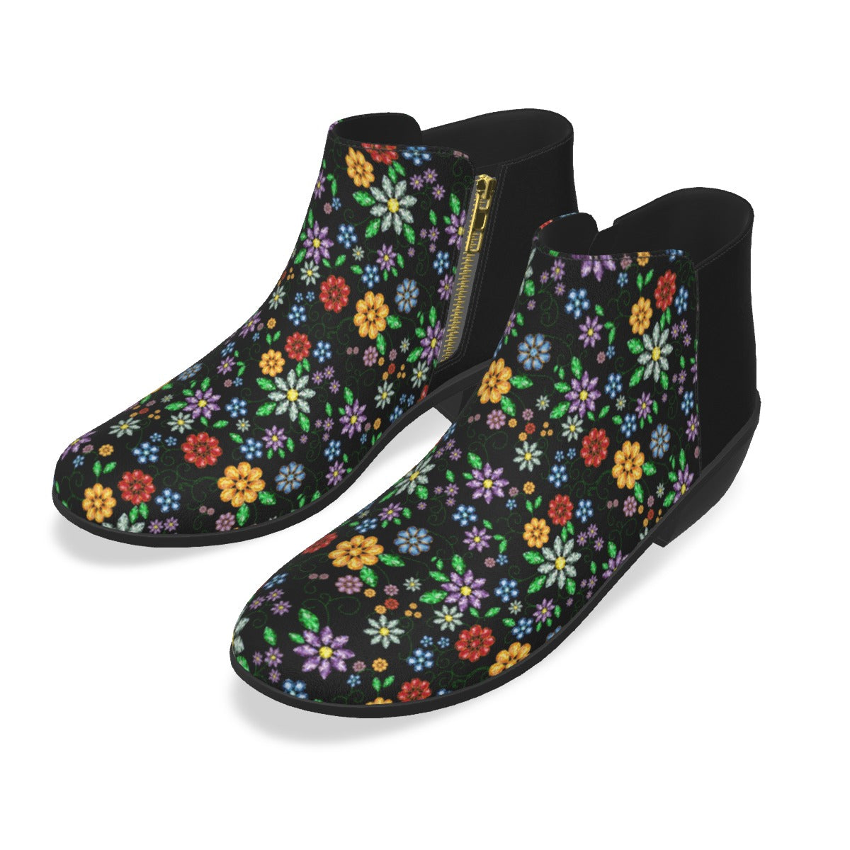 Women's Métis Inspired Floral Beaded Ankle Boot