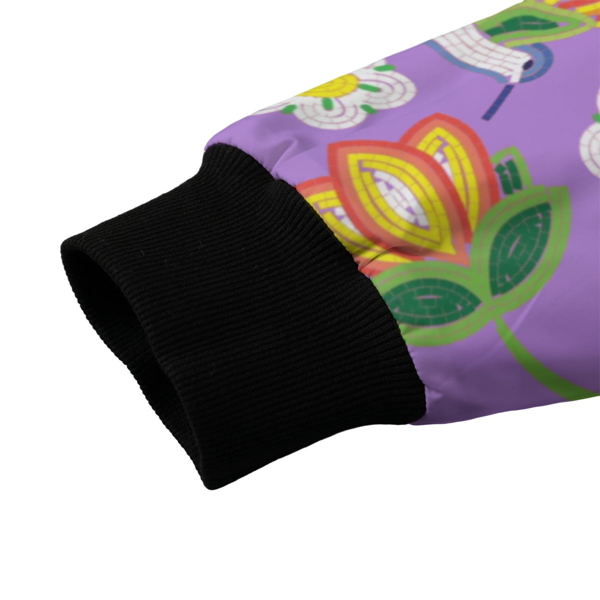 Métis Lavender Floral Beaded Fleece Bomber Jacket