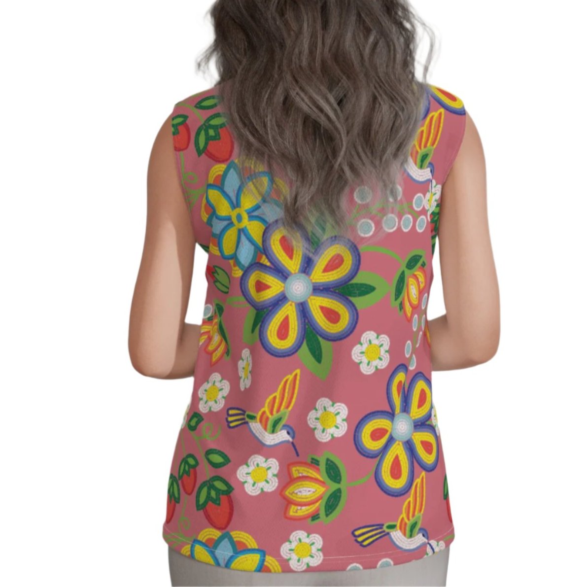 Women's Métis Floral Beaded Sleeveless Polo