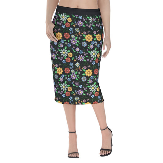 Women's Métis Inspired Floral Beaded Hip Skirt