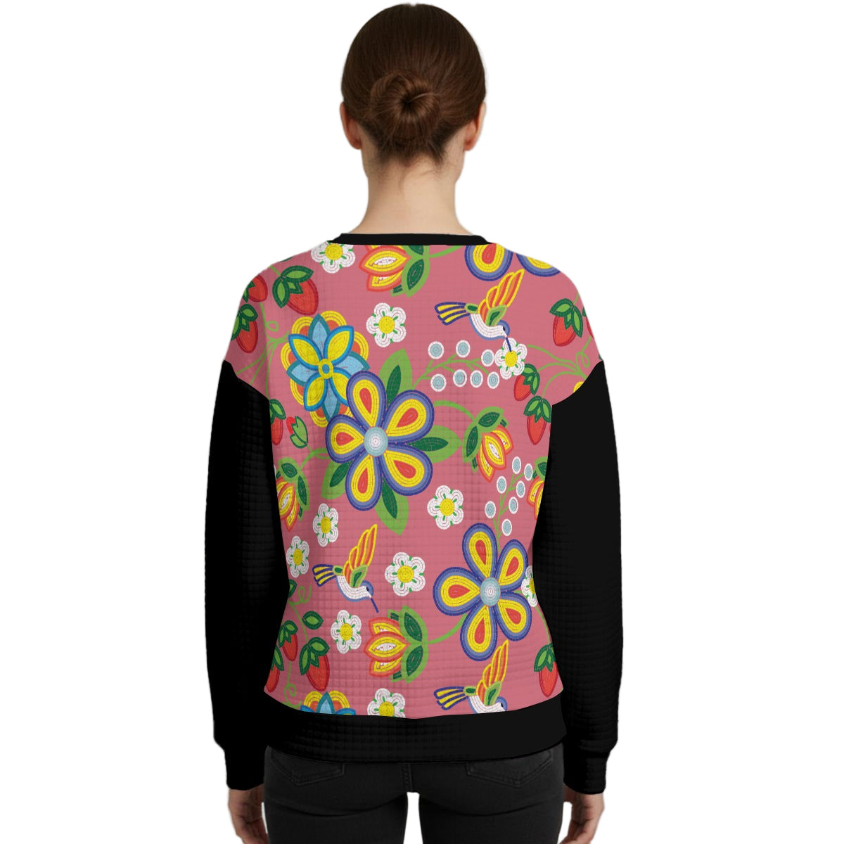 Métis Floral Beaded Waffle Knit Sweatshirt