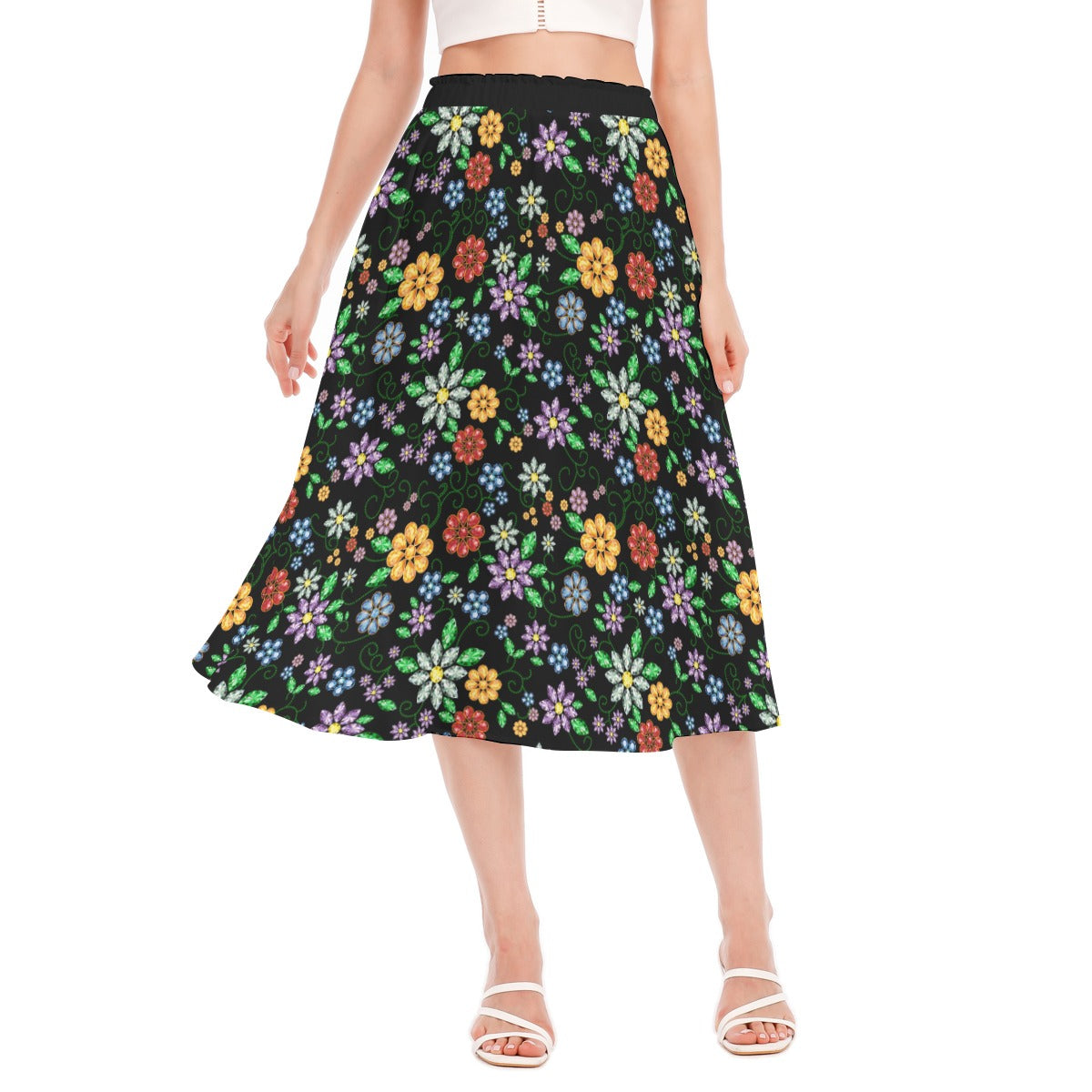 Métis Inspired Floral Beaded Skirt