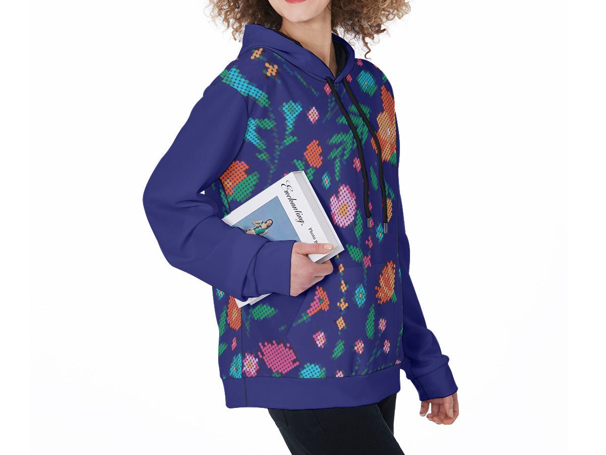 Métis Digital Dotted Floral Fleece Hoodie