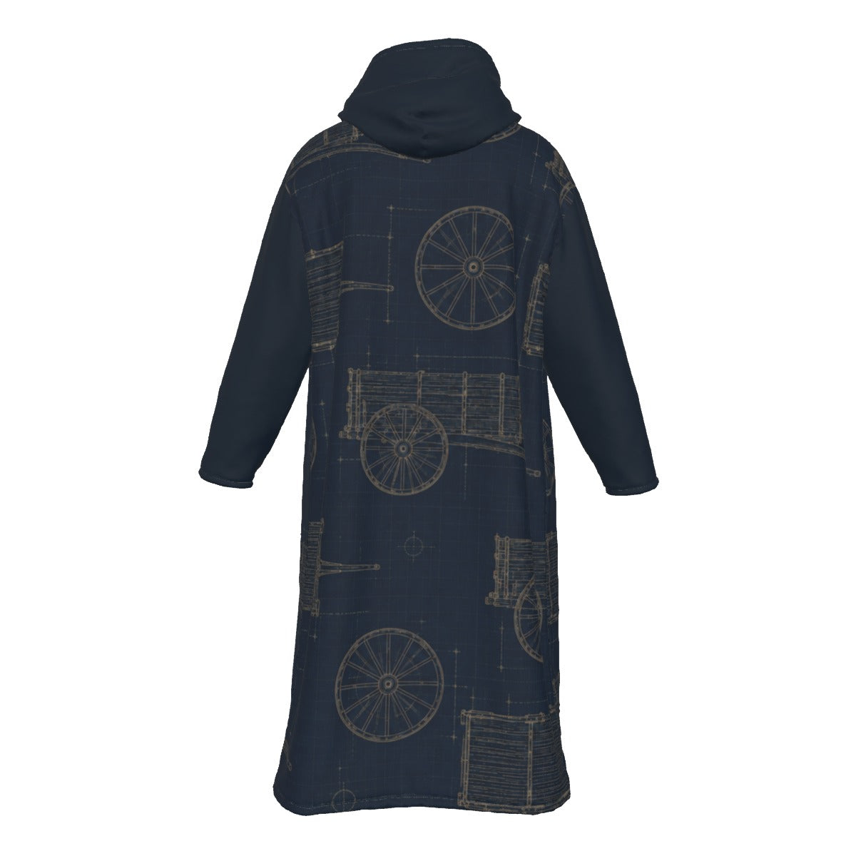 Red River Cart Blueprint Long Fleece Jacket